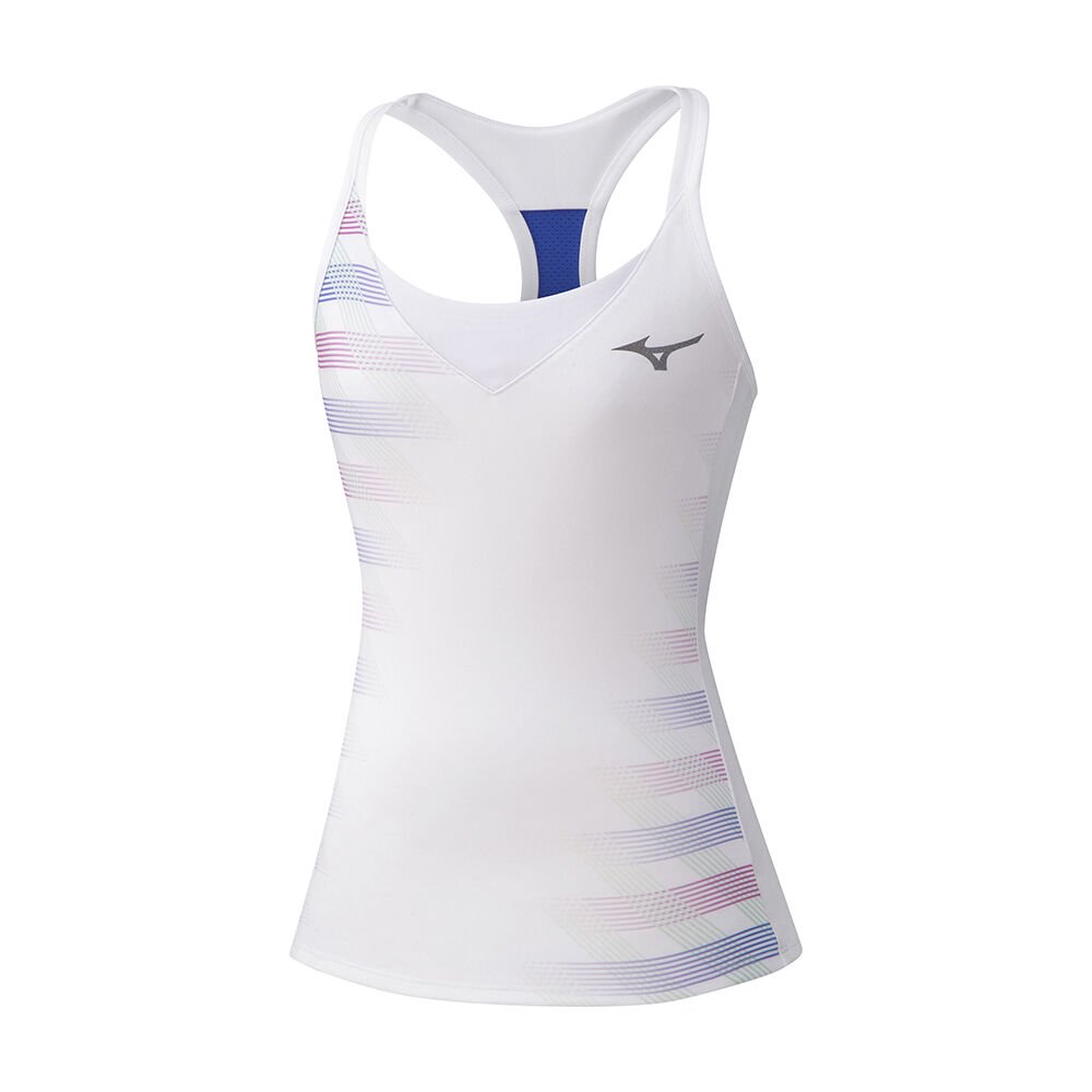 Mizuno Women's Tank Tops Printed Tank White - JKLNBYG-68